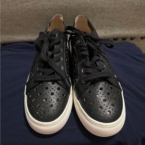 Alex Marie Black Perforated Sneakers